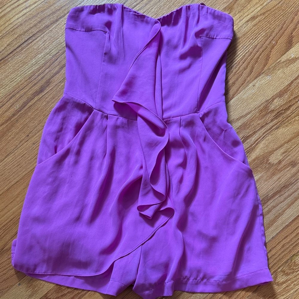 Express Purple Strapless Romper